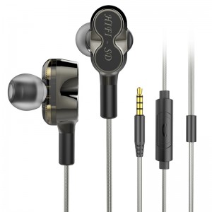 Vysoce kvalitní duální ovladač Deep Bass Stereo do uší HiFi kabelové ucho